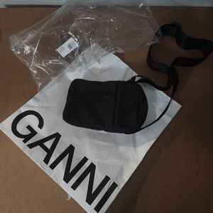 Ganni crossbody traveller bag black nylon
